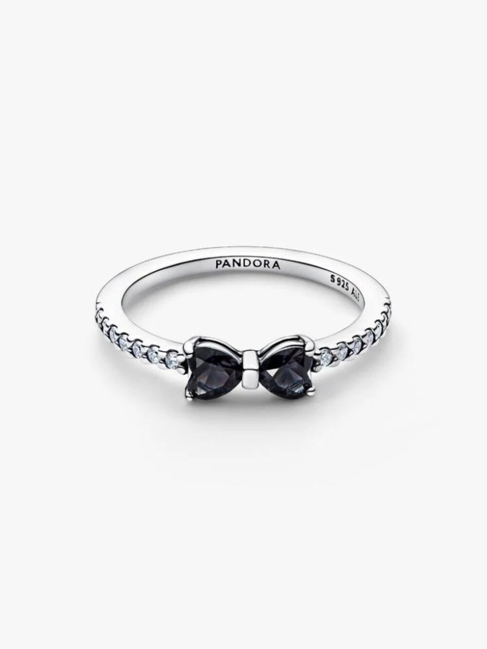 Pandora Sparkling Black Bow Ring
